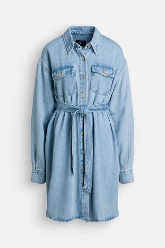7 FOR ALL MANKIND Jeanskleid hellblau