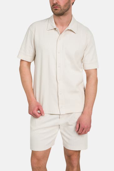 DANIELE FIESOLI Kurzarmhemd beige