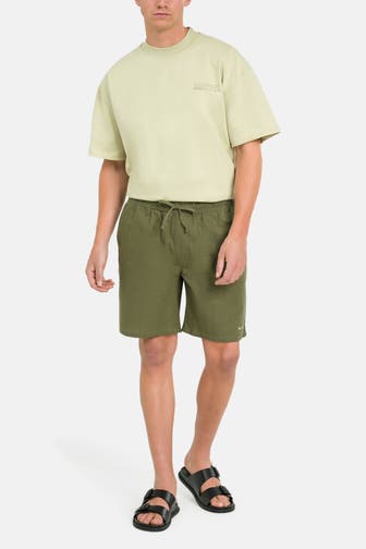COLOURS & SONS Leinenmix-Shorts oliv