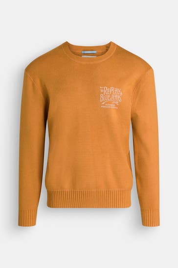 REPLAY Strickpullover gelbbraun