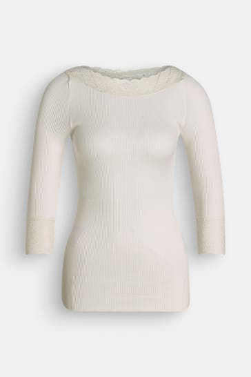 ROSEMUNDE Seidenmix-Spitzenshirt 'Beatha' ecru