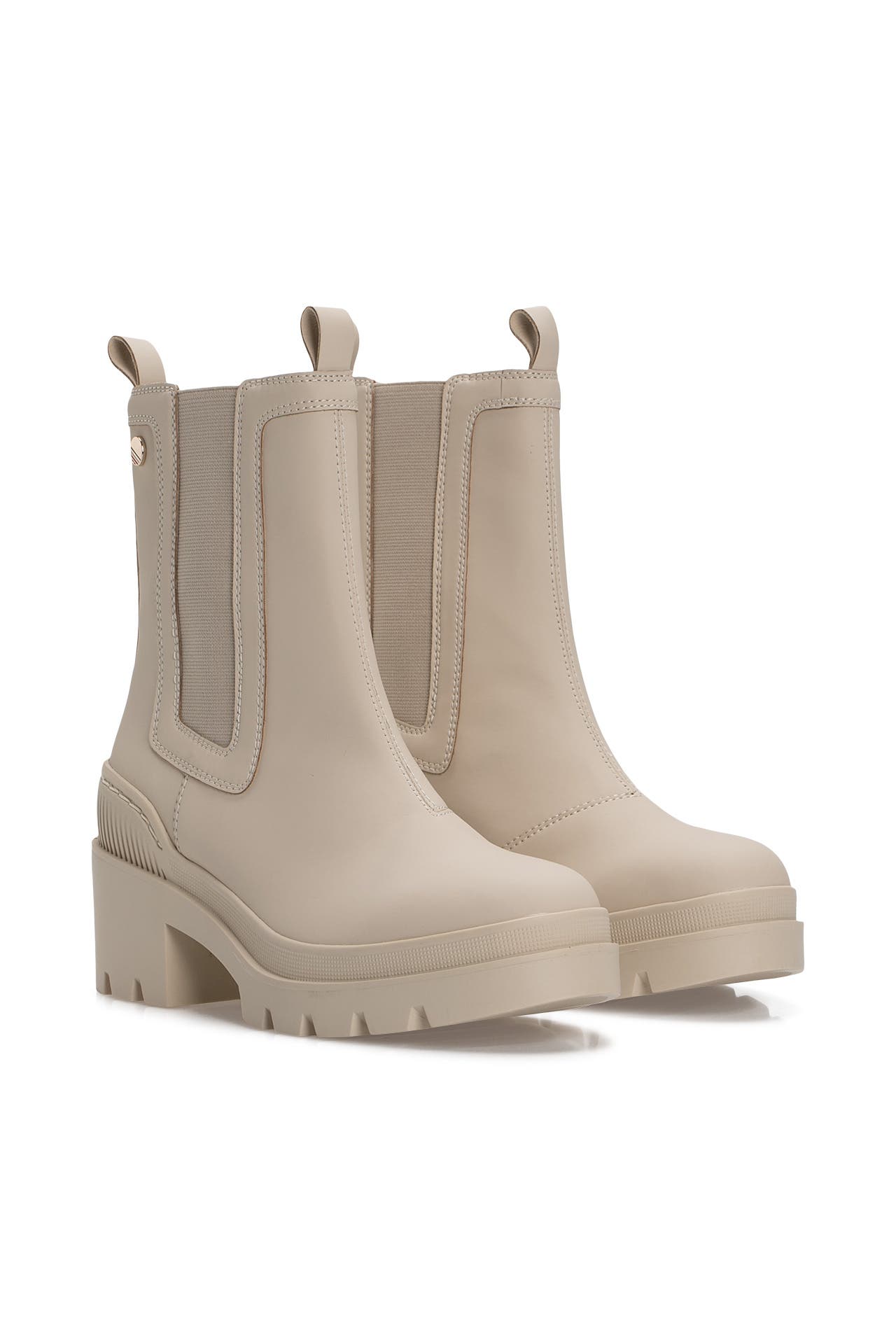 Chelsea Boots Damen Creme