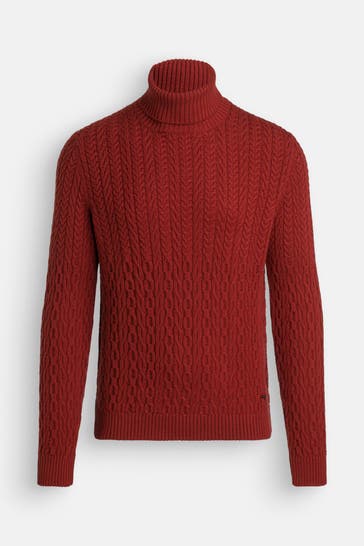 JOOP! Wollmix-Pullover 'Carlon' rostrot