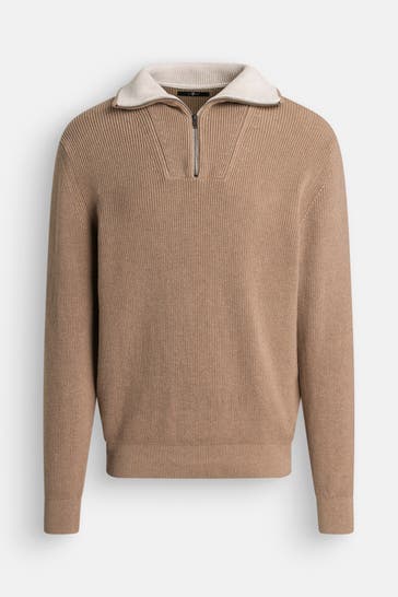 7 FOR ALL MANKIND Strick-Troyer 'Mock' hellbraun