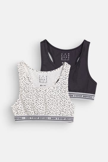 SANETTA 2er Pack Bustiers anthrazit-gemustert