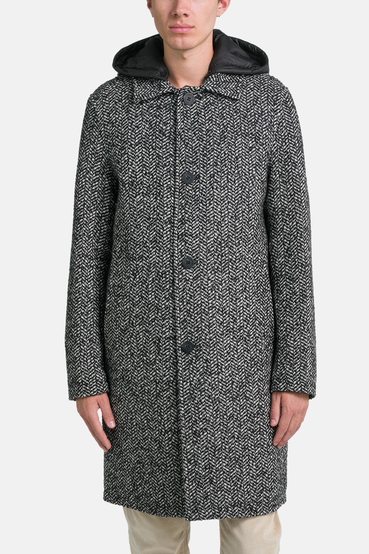 MARC O'POLO DENIM Wollmix-Mantel schwarz-weiß gemustert , Bild 1