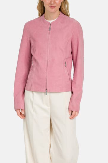 MILESTONE Lederjacke 'Agnes' rosa
