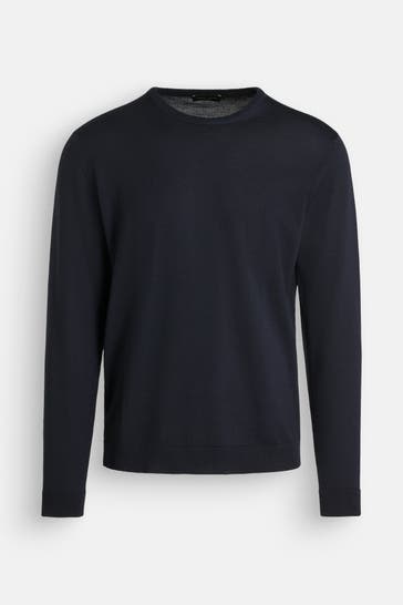 ROBERTO COLLINA Strickpullover dunkelblau