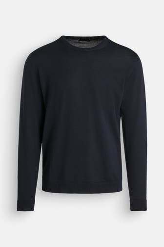 ROBERTO COLLINA Strickpullover dunkelblau