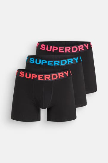 SUPERDRY 3er-Pack Boxer Trunks schwarz