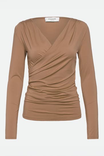 ROSEMUNDE Camel-coloured long-sleeved top