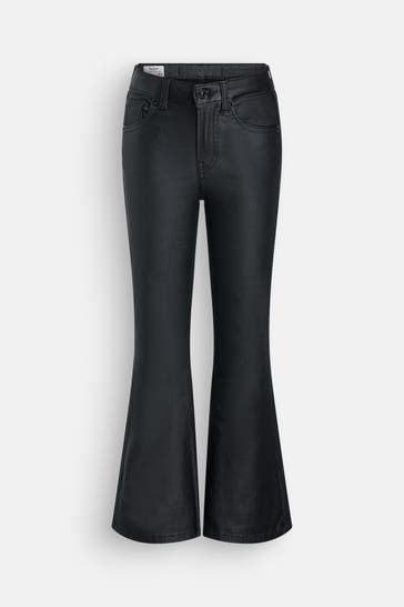 PEPE JEANS Kunstlederhose schwarz flared