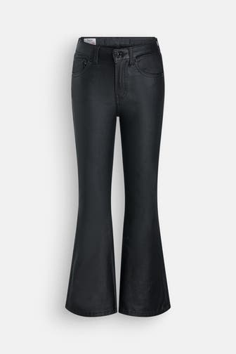 PEPE JEANS Kunstlederhose schwarz flared