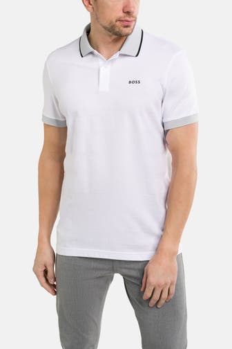 BOSS GREEN Funktions-Polo 'ModelPaddy' weiß