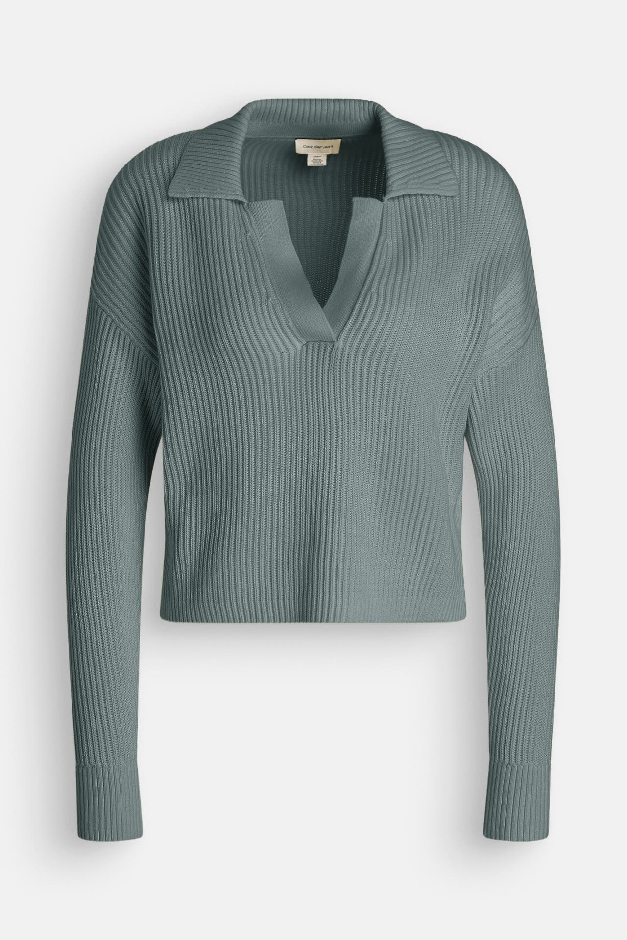 CALVIN KLEIN Strickpullover graugrün, Bild 1