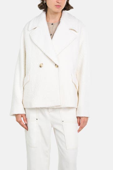 BOSS Übergangsjacke 'Caban' ecru