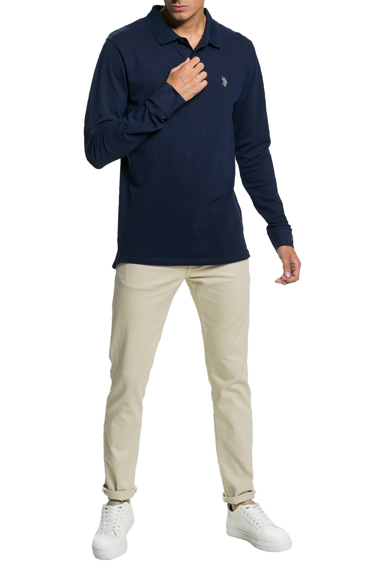 U.S. POLO ASSN. Langarm-Polo dunkelblau, Bild 1