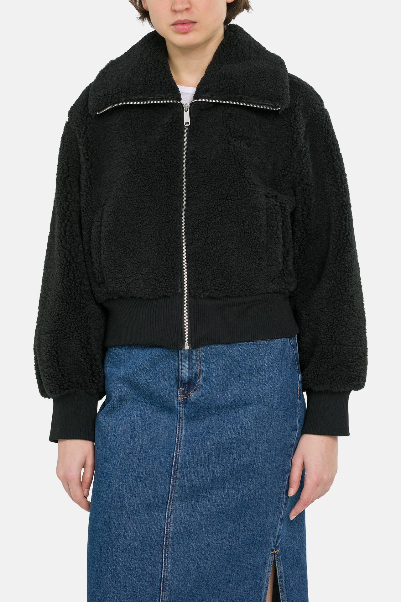 CALVIN KLEIN Felljacke schwarz, Bild 1