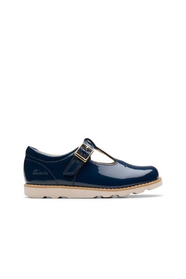 CLARKS Lack-Ballerinas 'Crown Print' dunkelblau