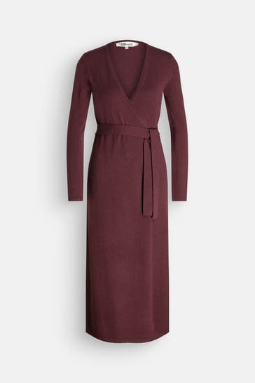 DIANE VON FURSTENBERG Wickelkleid 'Astrid' weinrot