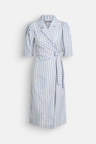 GANNI Wickelkleid gestreift