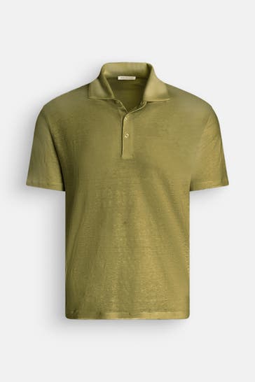 PHIL PETTER Leinen-Polo khaki
