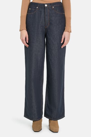 MARC O'POLO Leinenmix-Jeans Wide Fit