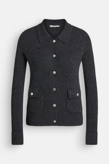 0039 ITALY Kaschmir-Cardigan 'Austin' dunkelgrau