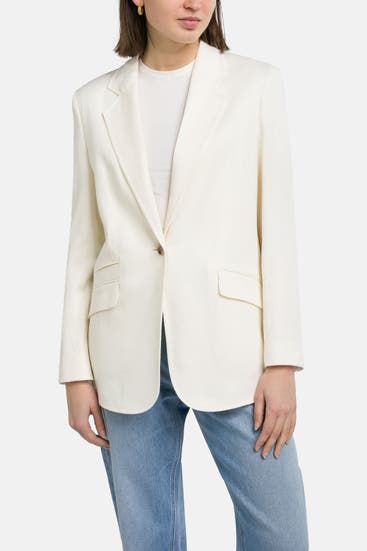 BOSS - Leinenmix-Blazer 'Jopeta' offwhite