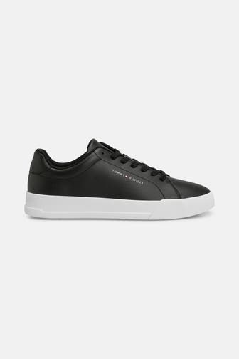 TOMMY HILFIGER Ledersneaker 'Court LTR' schwarz