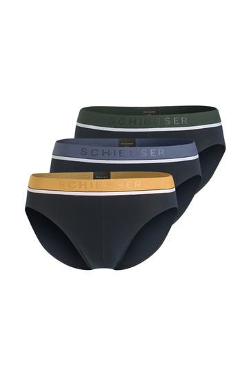 SCHIESSER 3er-Pack Slips navy