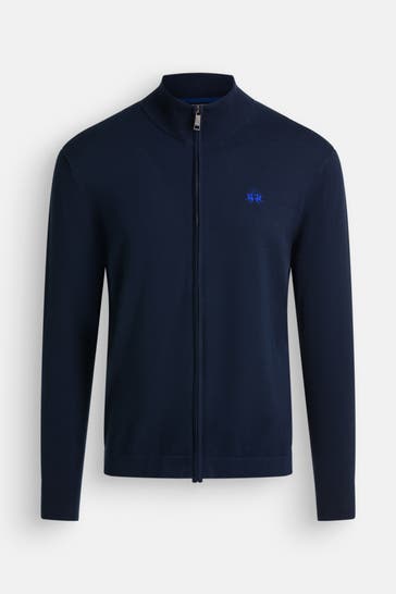 LA MARTINA Wollmix-Strickjacke nachtblau