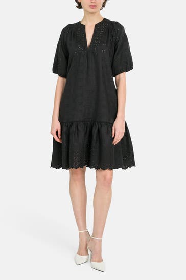 0039 ITALY Leinenkleid 'Maybelin' schwarz