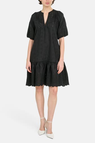 0039 ITALY Leinenkleid 'Maybelin' schwarz