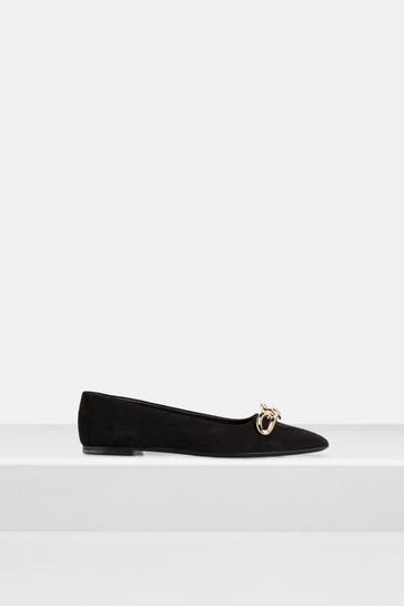 FERRAGAMO Ballerinas 'Annie Camoscio' schwarz