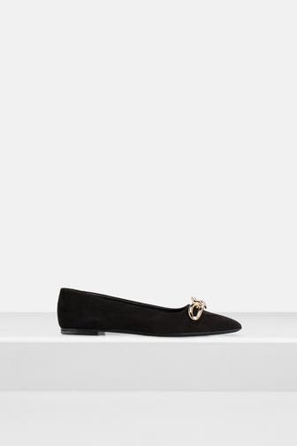 FERRAGAMO Ballerinas 'Annie Camoscio' schwarz