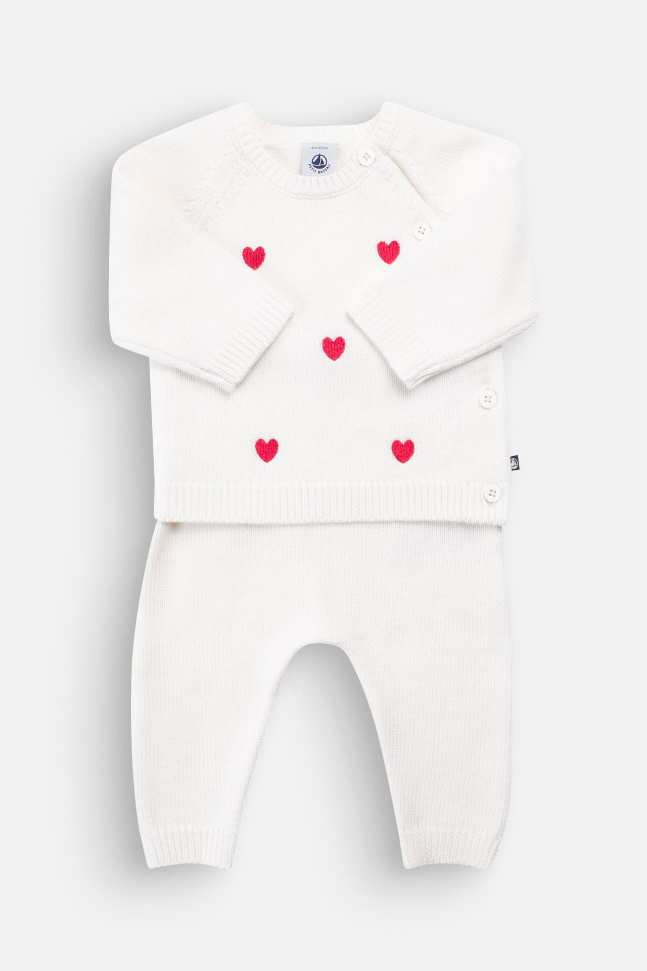 PETIT BATEAU Set: Strickpullover und Strickhose weiß, Bild 1