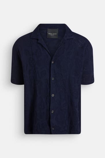 ROBERTO COLLINA Kurzarmhemd navy