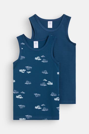 SANETTA 2er Pack Unterhemden dunkelblau-gemustert