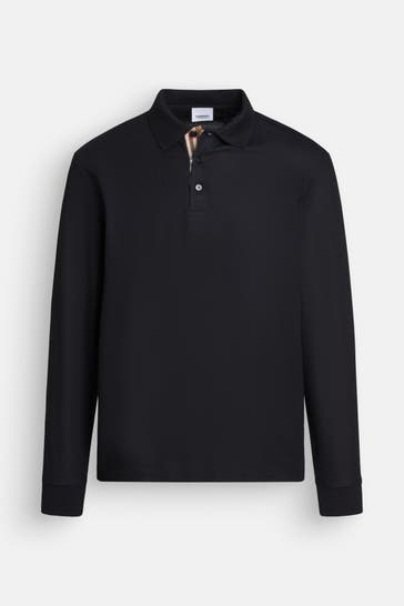 BURBERRY Langarm-Polo schwarz