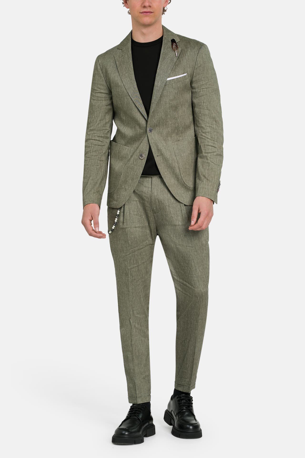 CINQUE Leinenmix-Anzug 'Cidati Cisand' graugrün, Bild 1