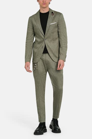 CINQUE Leinenmix-Anzug 'Cidati Cisand' graugrün