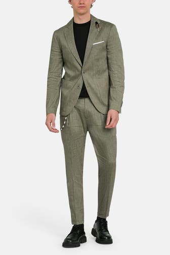 CINQUE Leinenmix-Anzug 'Cidati Cisand' graugrün