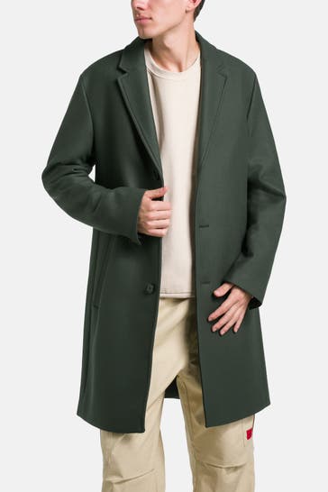 HUGO Wollmixmantel tannengrün