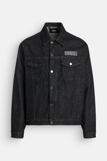 KARL LAGERFELD Jeansjacke 'Ikonik 2.0' blauschwarz