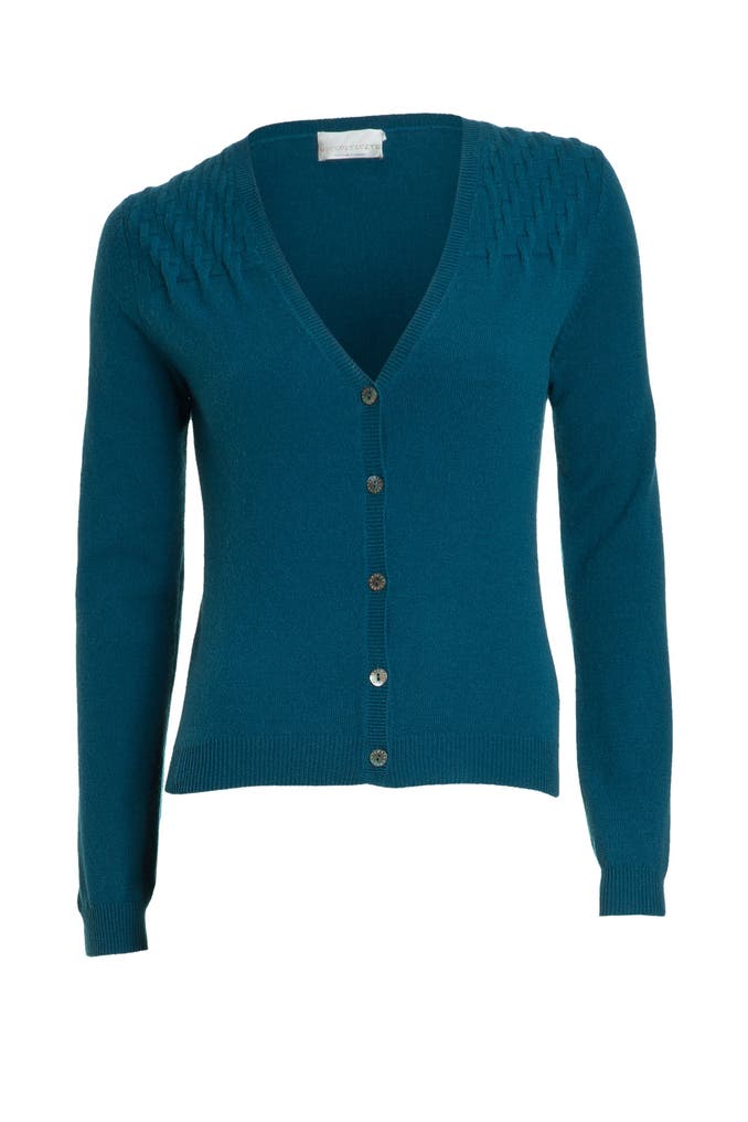 ØST London Smila Cardigan in Petrol Blue