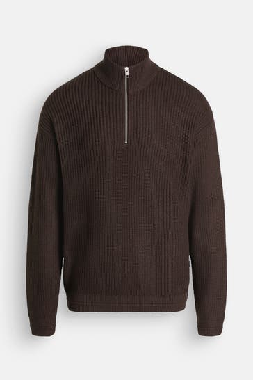 JACK & JONES Strick-Troyer dunkelbraun