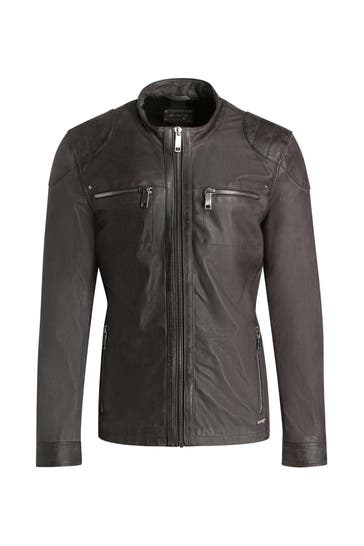MAZE Lederjacke 'Flint' dunkelgrau 