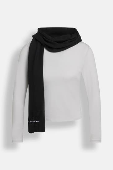 CALVIN KLEIN Strickschal schwarz
