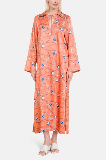 GANT Maxikleid orange gemustert